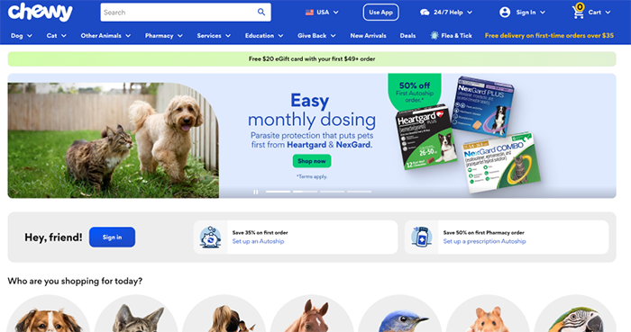 Chewy website