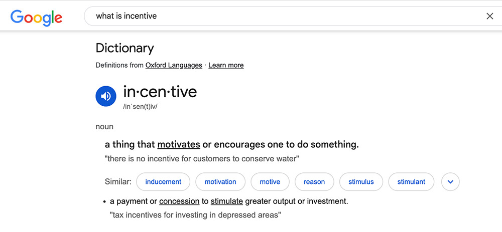 Google has a clear incentive to make search good enough to come back to
