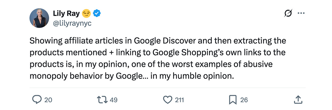 Google appears far more open to abusing their position and pushing the boundaries of what's "fair" for content creators